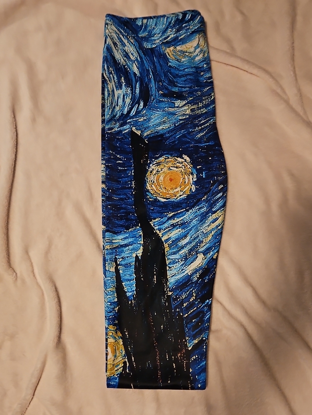 Starry Night Inspired Blue Swirl Leggings - Picture 6 of 6